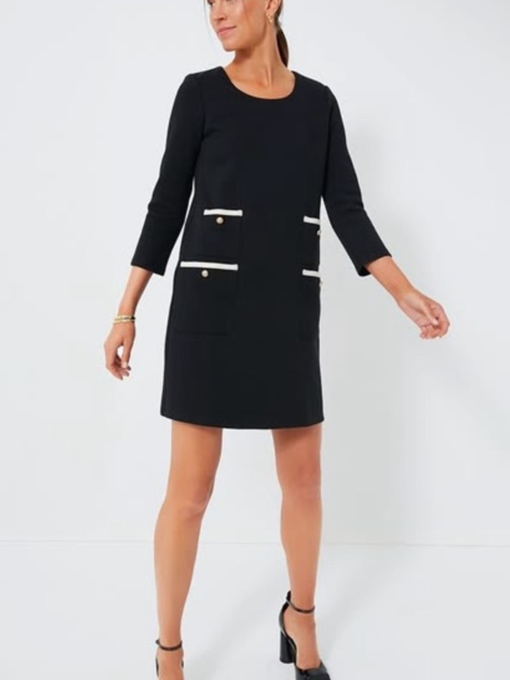NWT Tuckernuck Francoise Mod Mini Dress Black Sz Large